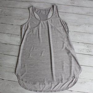 Reebok Women's Athletic Racerback Tunic Tank Top Size S Gray Workout